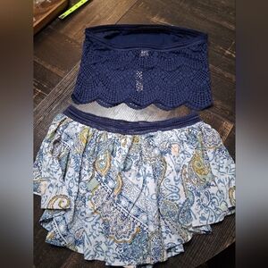 NWT BUNDLE 2 PIECES  Victoria's Secret Blue and Yellow Paisley Set